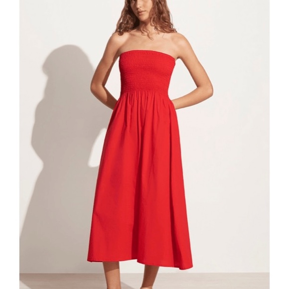 Faithfull the Brand Red Midi Dress - Picture 1 of 5